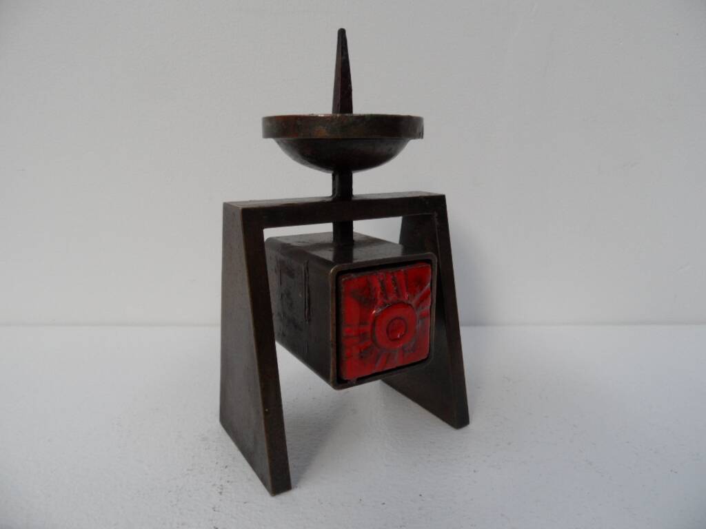Bougeoir vintage en bronze 1960