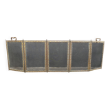 Antique fireplace screen in copper and brass from the 19th century.