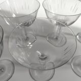 Set of 8 chiseled crystal champagne glasses