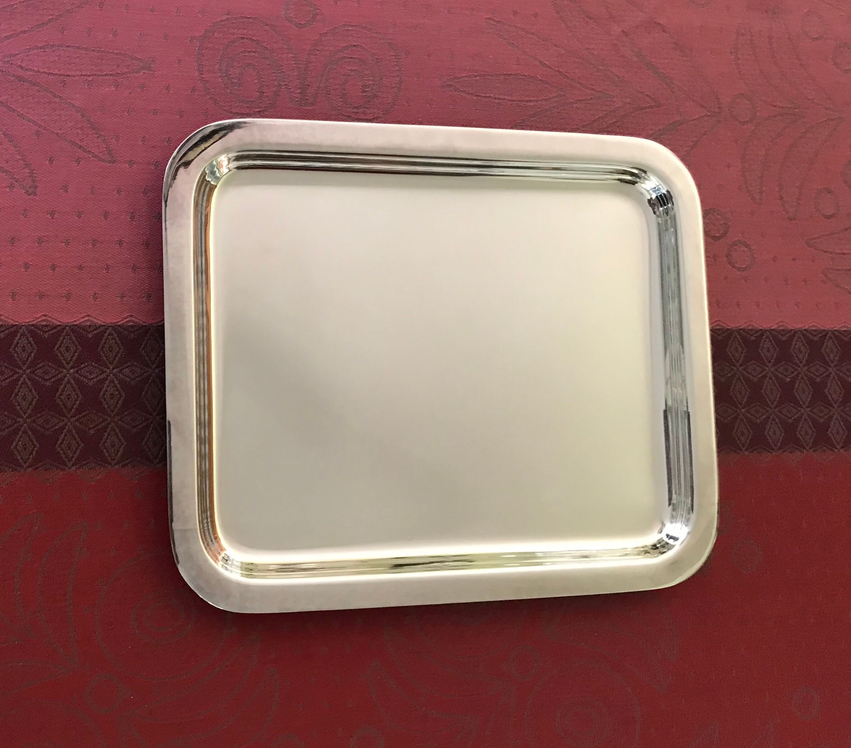 Silver metal tray