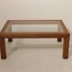Rattan and glass coffee table - 60s/70s