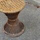 Round tamtam diabolo stool in rattan and woven wicker.