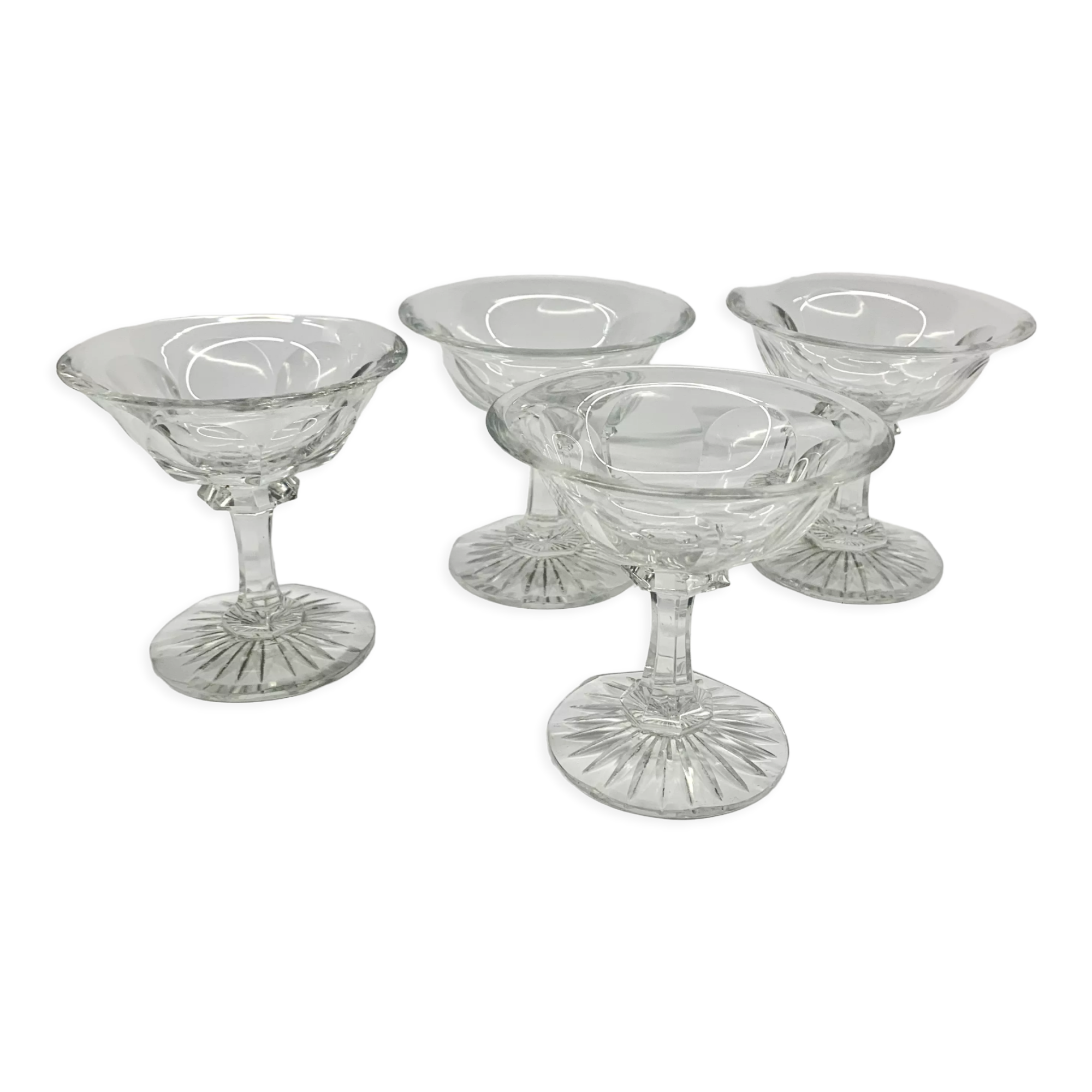 Set of 4 old Champagne Glasses, 1940s