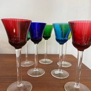 Verres à vin colorés en cristal Saint Louis