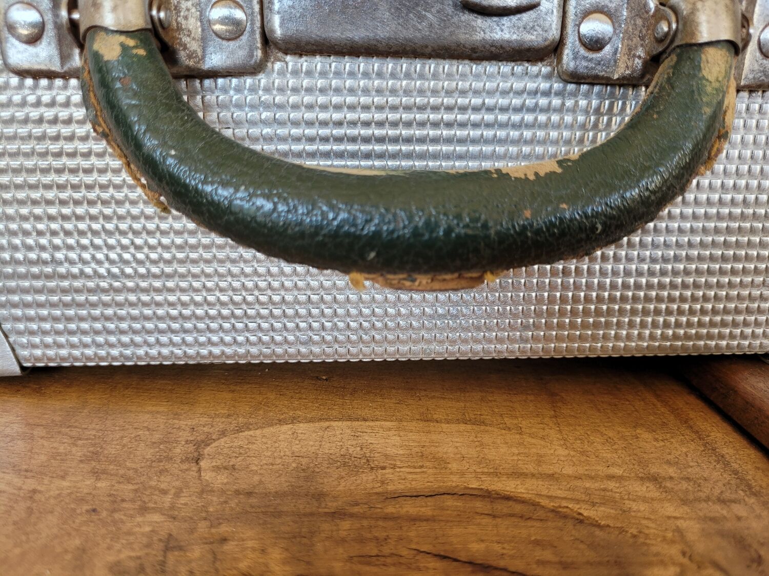 Antique metal suitcase