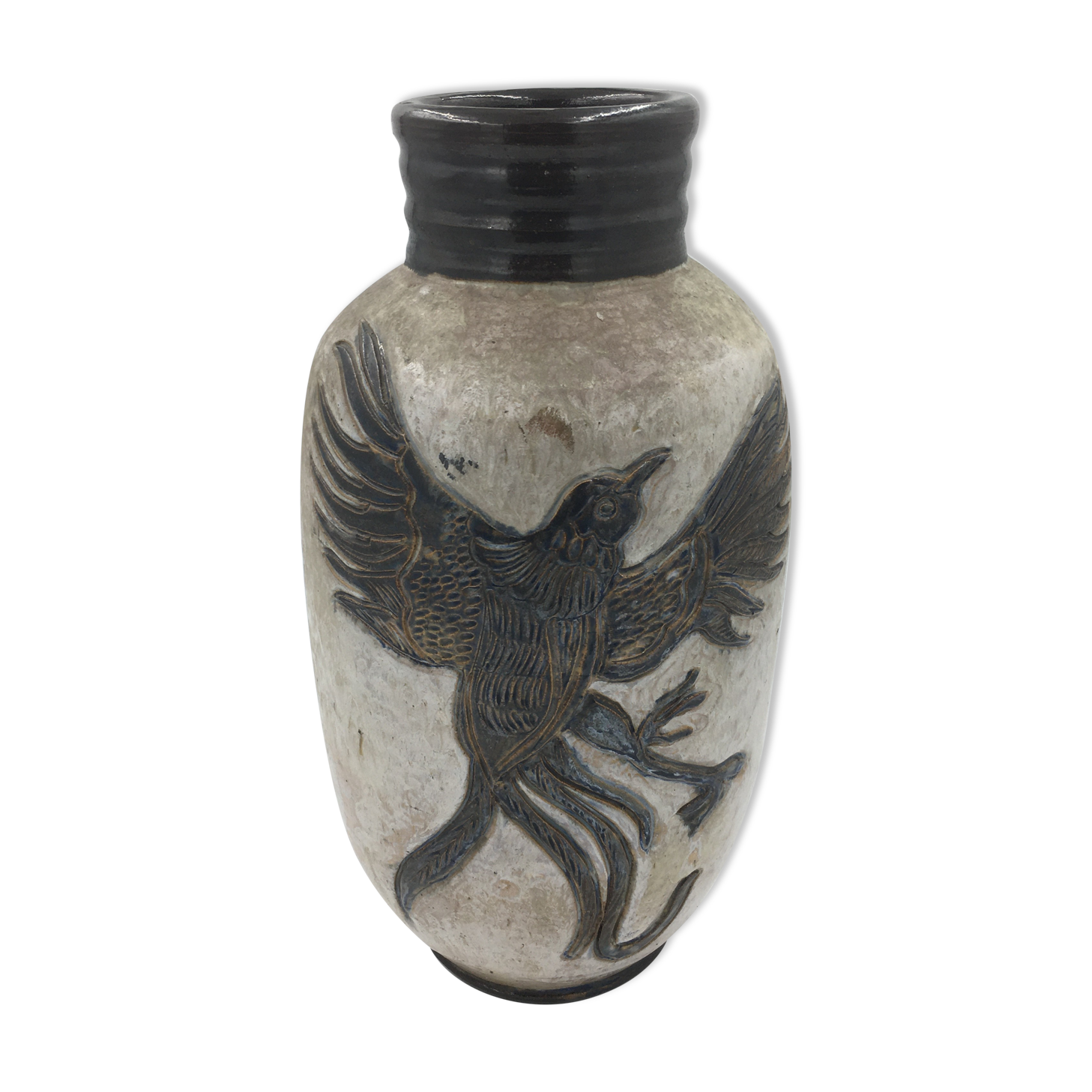 Sandstone vase signed losson