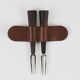 Carl Aubock Forks, Brass, Leather Holder, Corn Cob Skewers, Vienna, 1930s