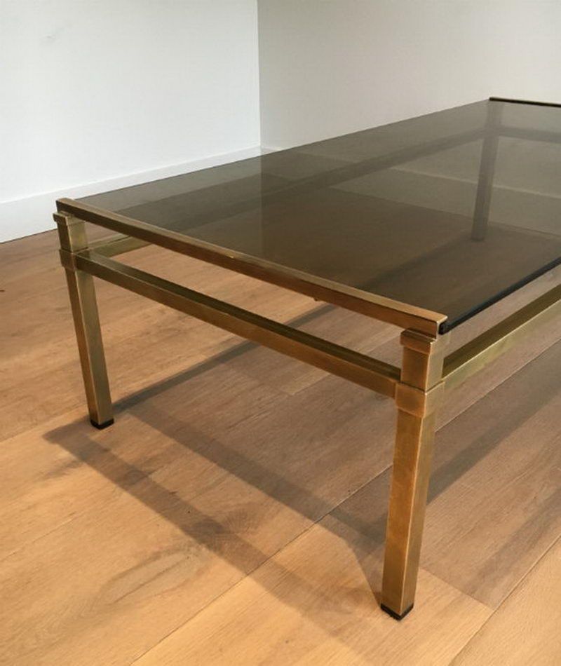 Modernist brass coffee table