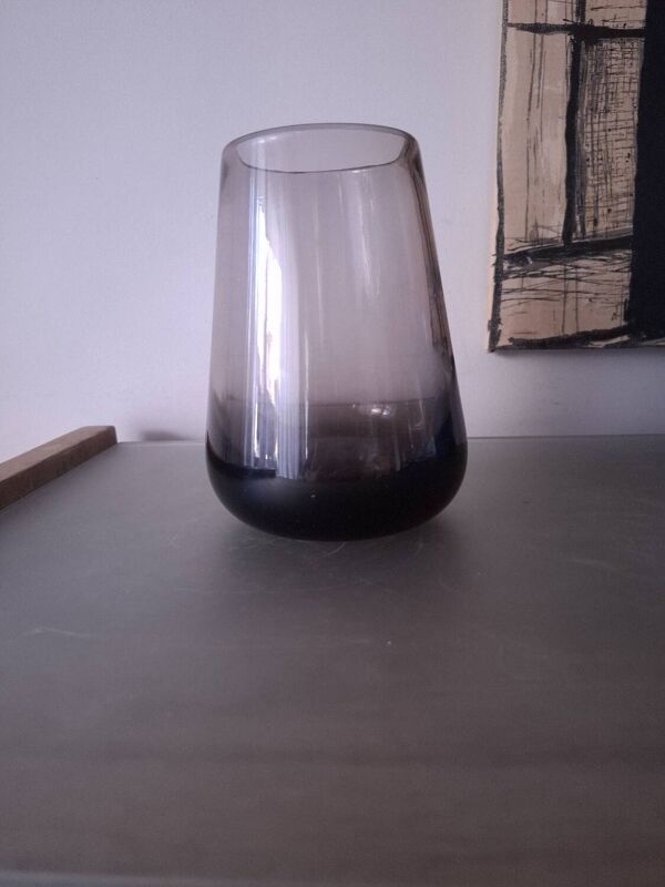 Vase en verre soufflé maître verrier  Claude Morin , 1978
