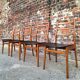 Set of 4 Casala chairs, vintage Scandinavian design seats.