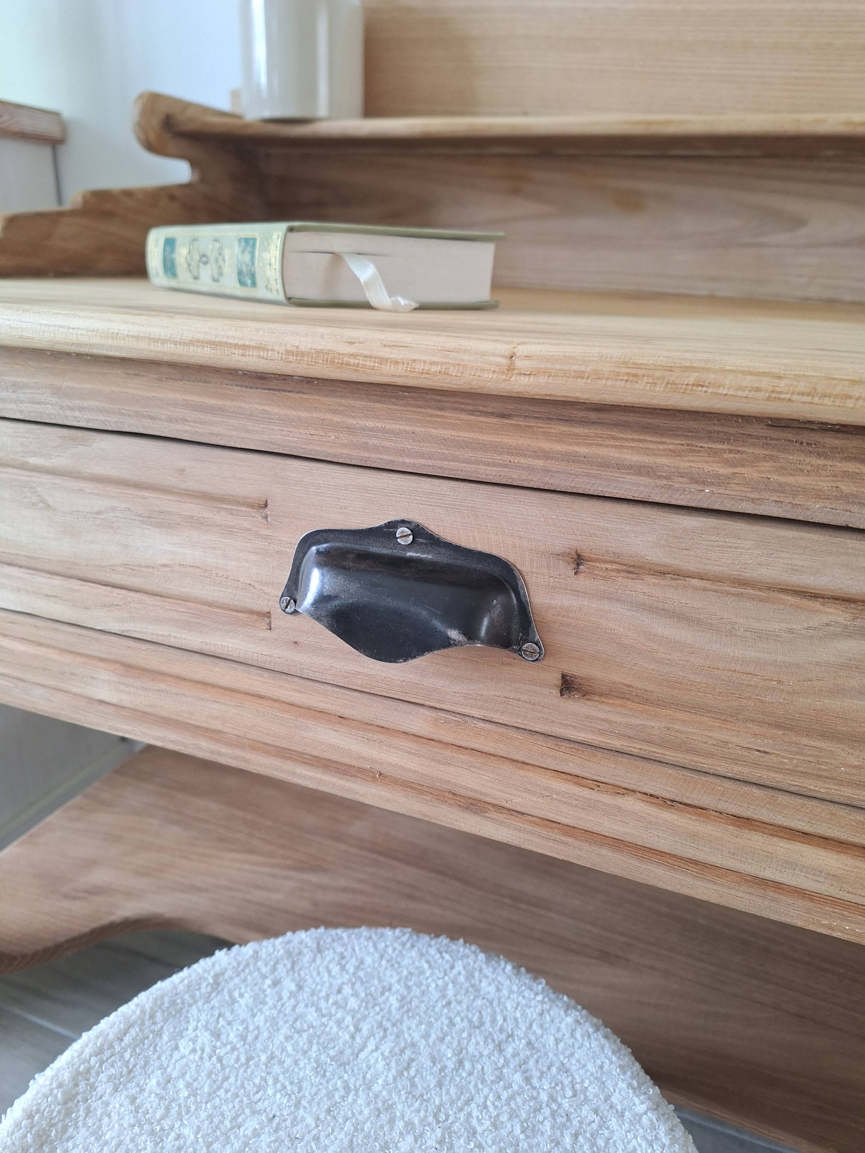 Desk / Dressing table in solid elm from the early 20th century.