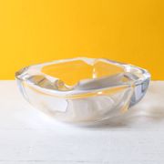 Vintage Heavy Crystal Ashtray / Vannes Le Chatel Crystal / France / 1980s