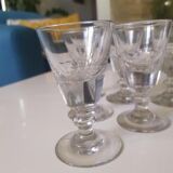 6 verres de bistrot anciens