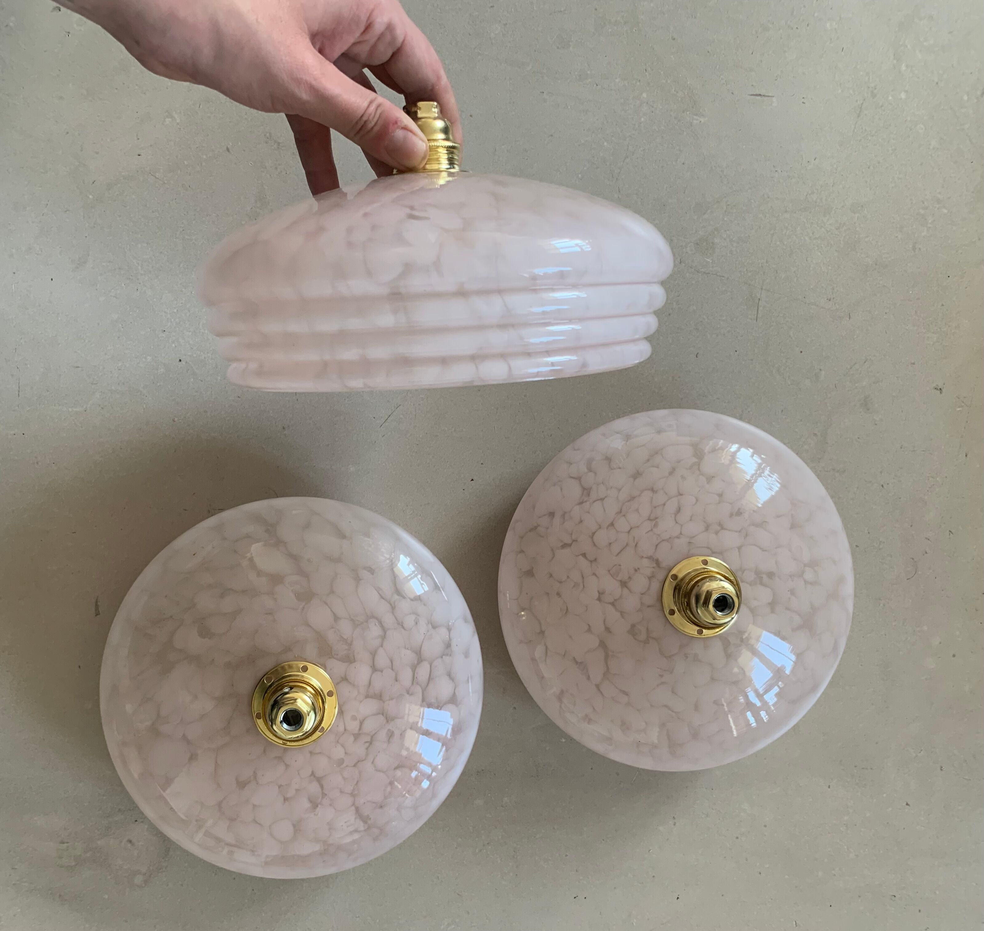 Pink Clichy glass pendant lamp