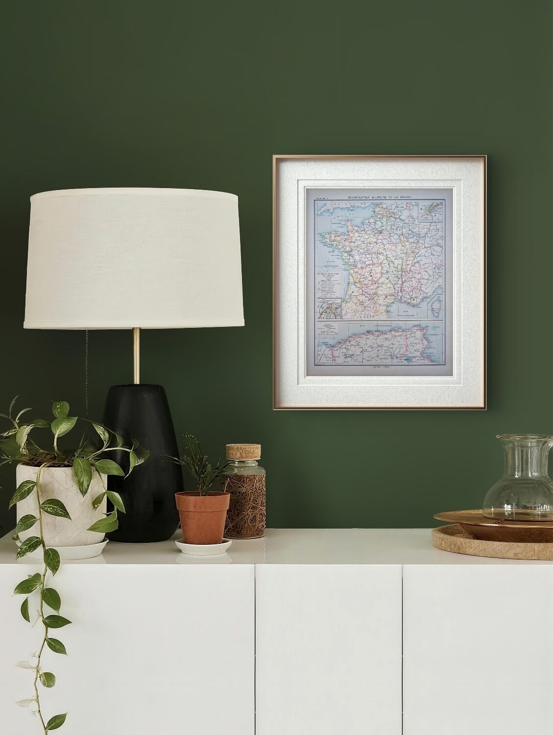 Military map of France, original printed in 1896.