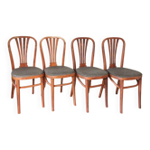 Set of 4 Vintage STOL Kamnik Dining Chair: Mid-Century Modern High Back