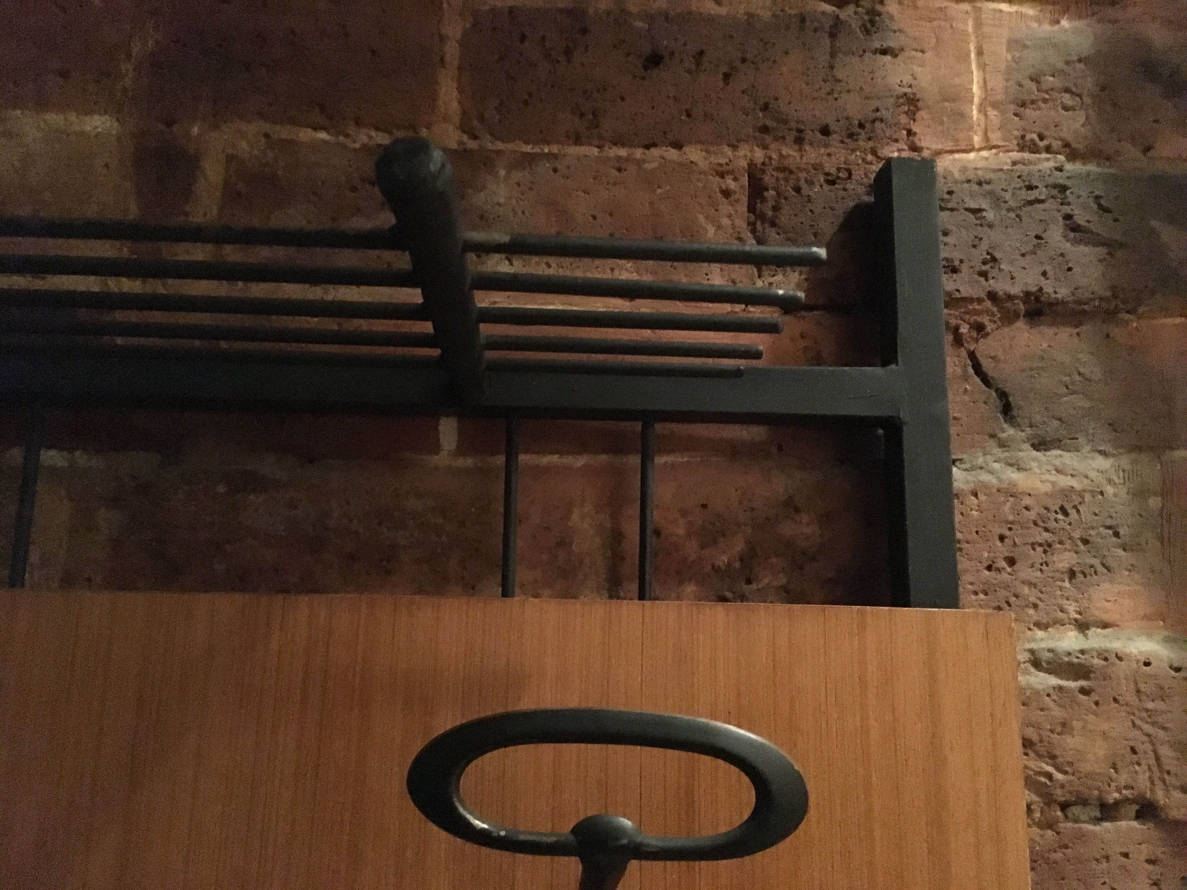 Wall coat holder in metal and wood 1960
