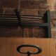 Wall coat holder in metal and wood 1960