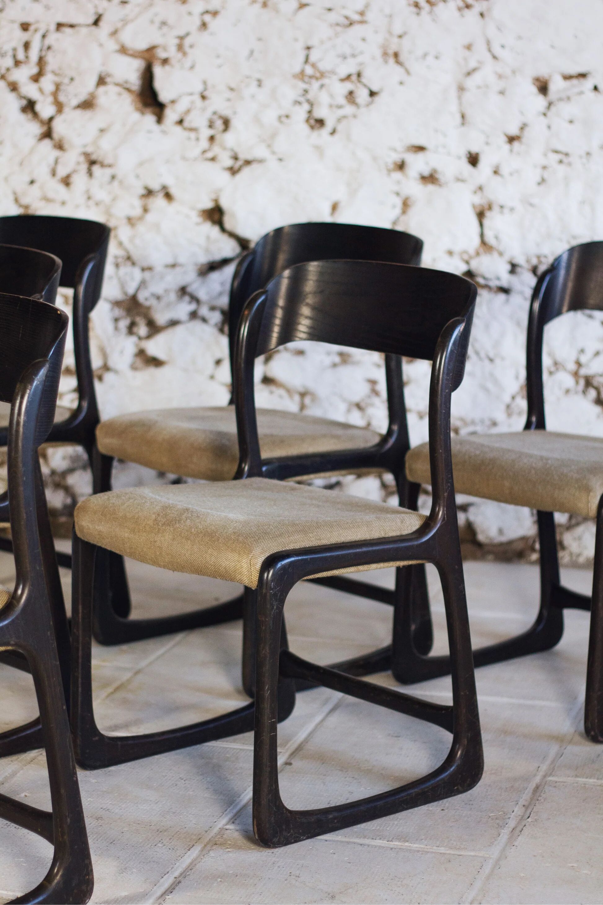 Set of 6 Traineau chairs by Baumann, 1960