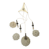Cascade 4 balls pendant lamp with "bubble glass" shades