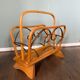 Vintage Wood and Brass Magazine Rack, 1930s