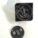 Vintage opalin glass and plastic 1970s wall light