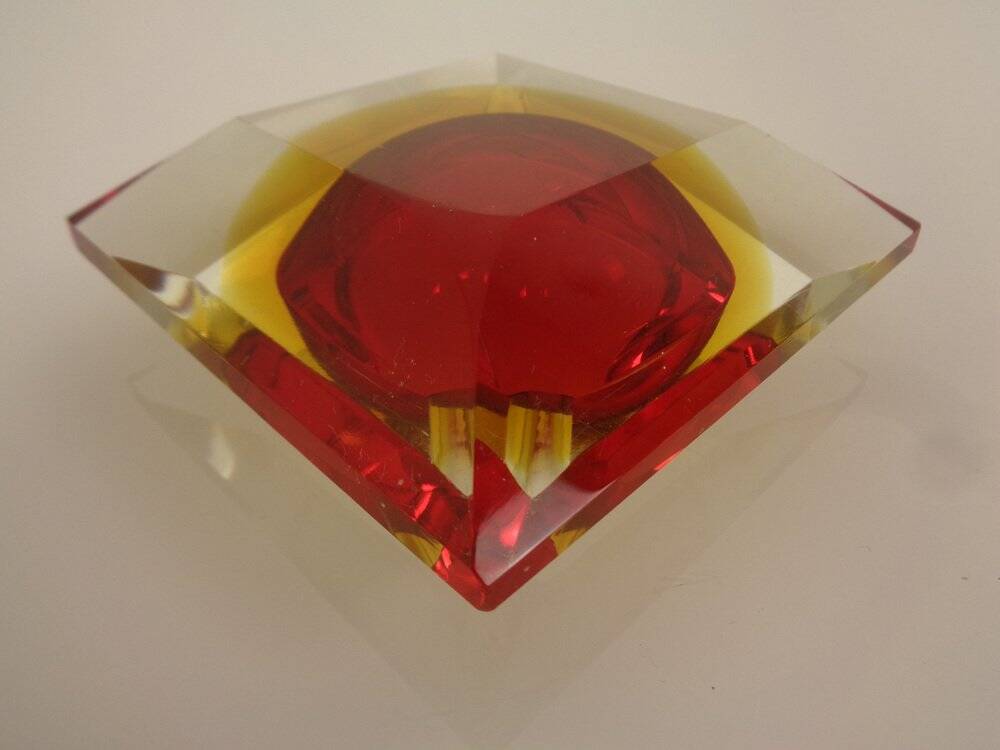 Sommerso Murano Glass Ashtray, Italy, 1960s