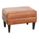 Handy sheepskin ottoman with warm colours finished with black piping
