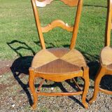 6 Old Straw Chairs in Fruit Tree