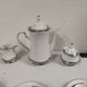 Coffee service for 6 people bavaria white and silver cup plate coffee maker milk pot sugar