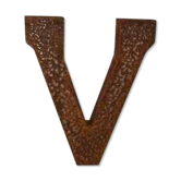 Lettre industrielle "V" en fer
