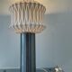 Vintage lamp 70s porcelain and chrome foot