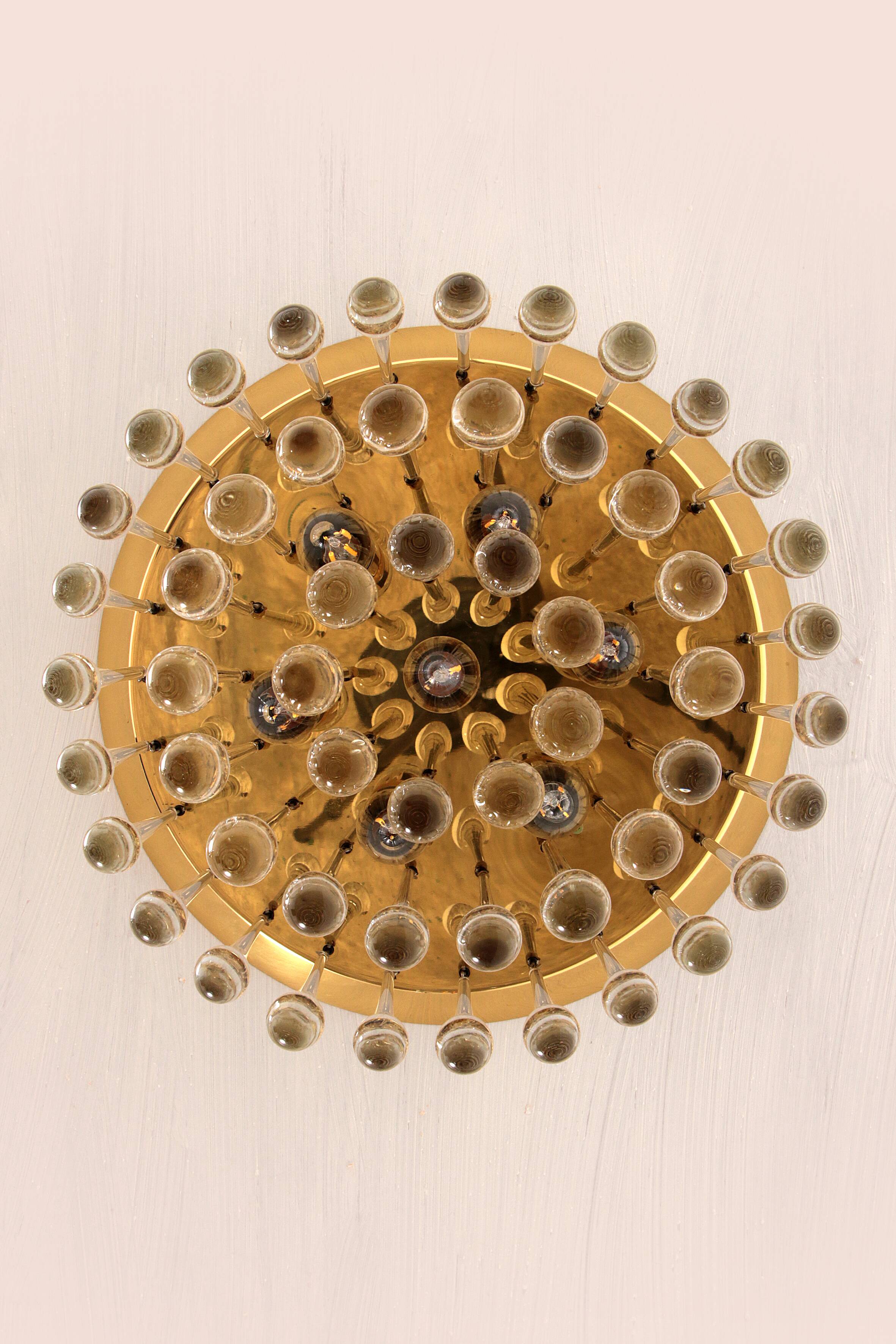 Set of two J.T. Kalmar Murano Raindrop hanging lamps, 1970 Austria