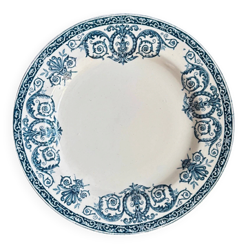 Léon Graves cake plate in earthenware, "Marie-Louise" service.