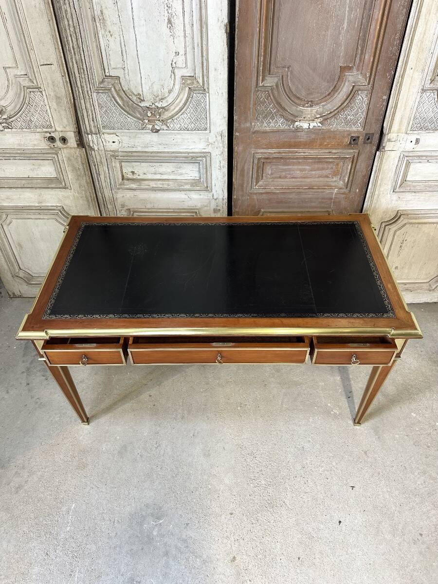 Directoire style flat desk in cherry wood, 20th century.