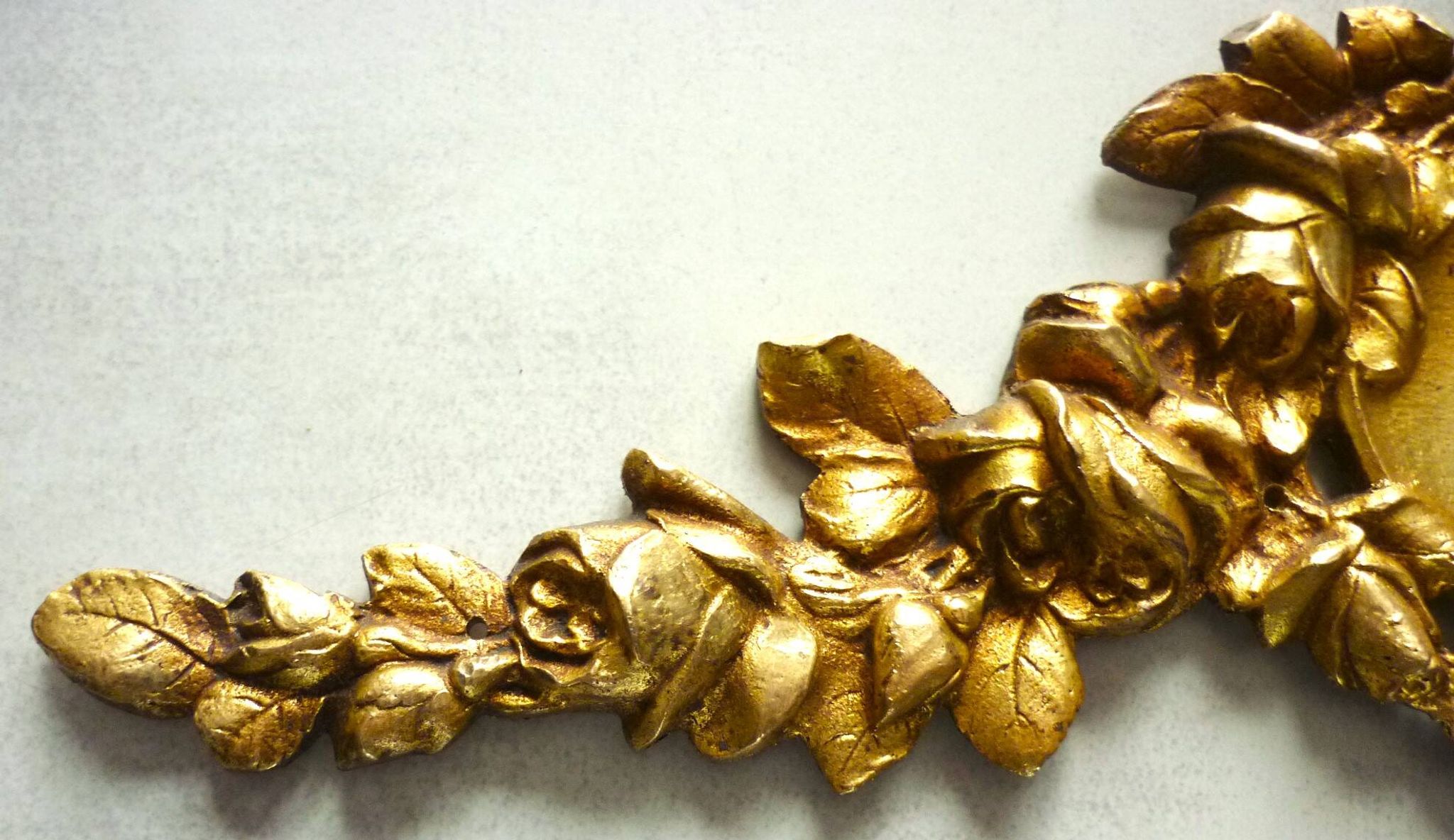 Pediment, gilded bronze, ornament for mirror, piece of furniture, signed Jacquet Grelier