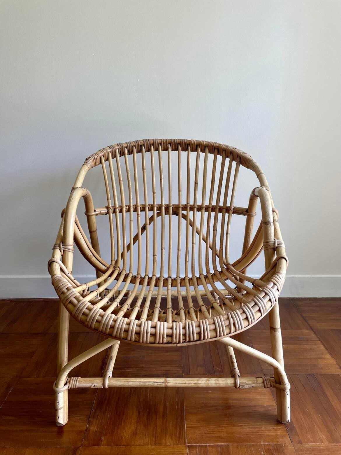 Rattan armchair shell 60s