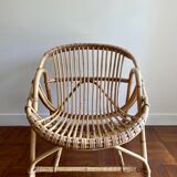 Rattan armchair shell 60s