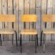 Vintage Toupie school chair, stackable in wood and metal, 1960s.