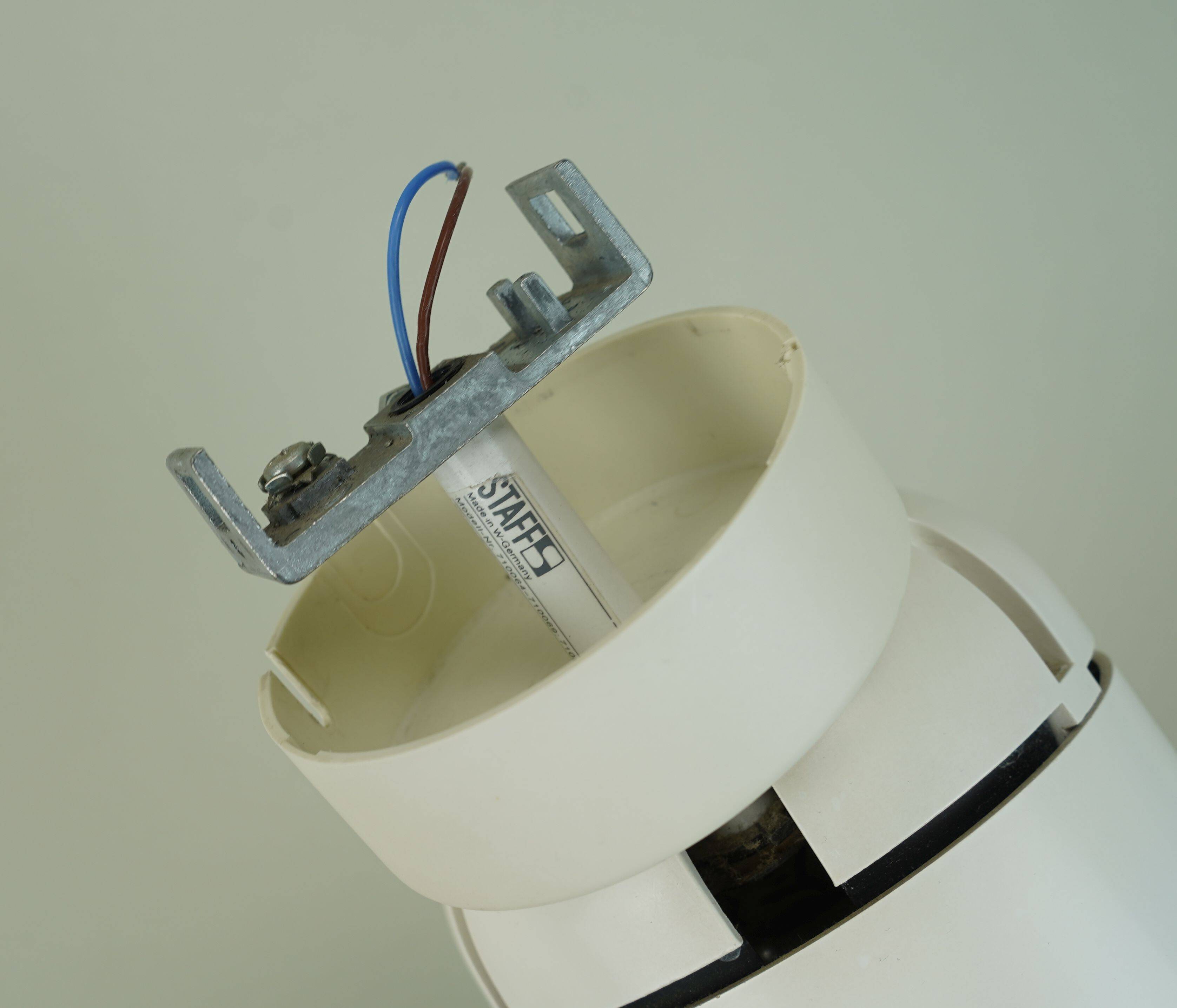 1/6 - adjustable WALL LAMP sconce staff duo spotlight, white, 1970s