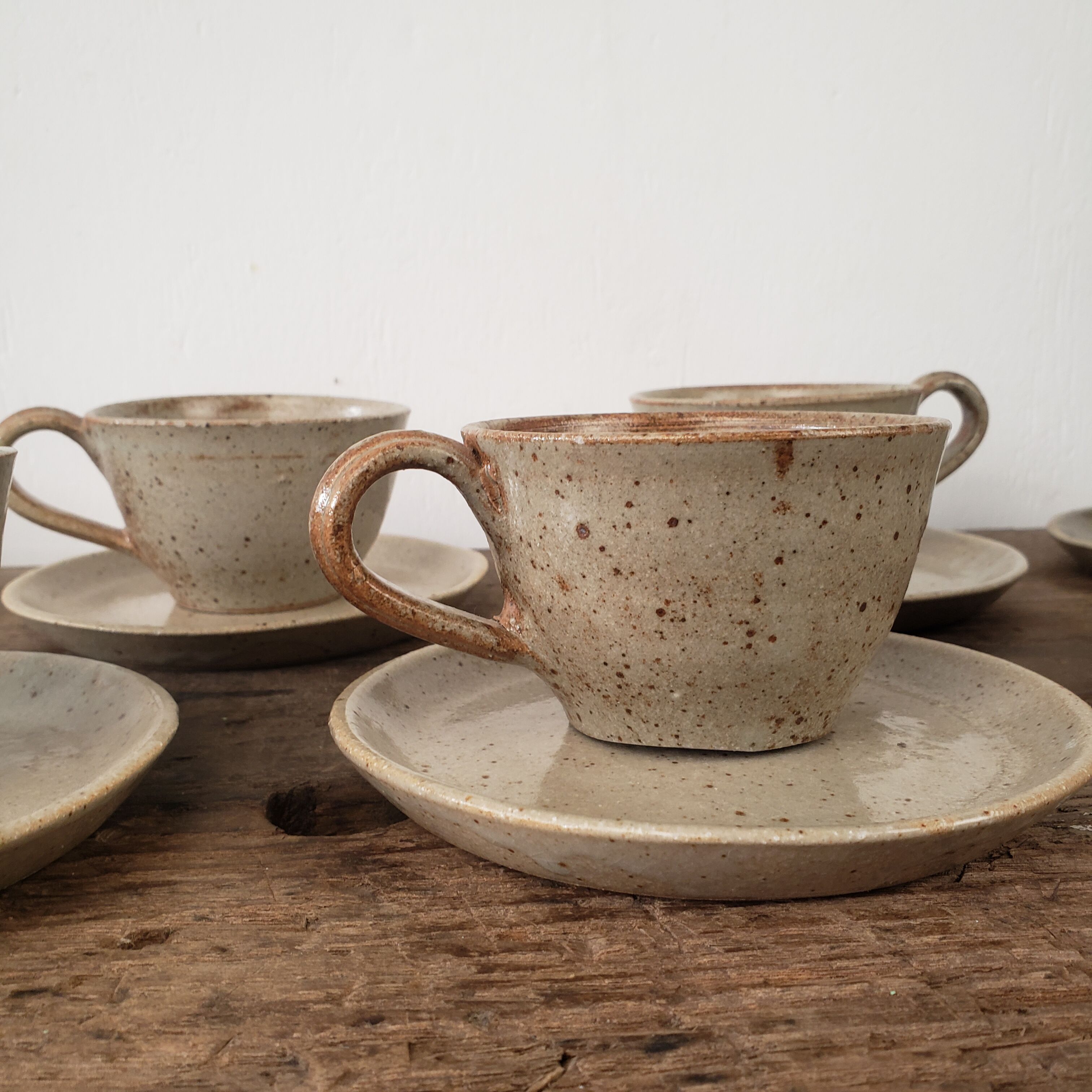 Gray stoneware cups