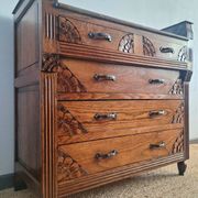 Commode art déco plateau marbre, meuble ancien vintage