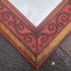 1950 wood and red leather studded mirror