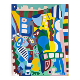 Contemporary Abstract Painting "Blue Tiger" 2023 Unframed Acrylic on Canvas