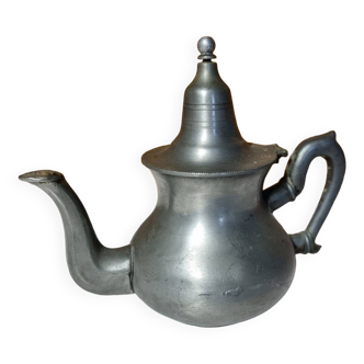 old vintage pewter teapot