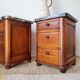 Paire de chevets Art déco en bois et marbre noir