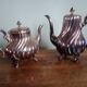 Victor Saglier - Tea & coffee service - Art Nouveau - corrugated silver metal