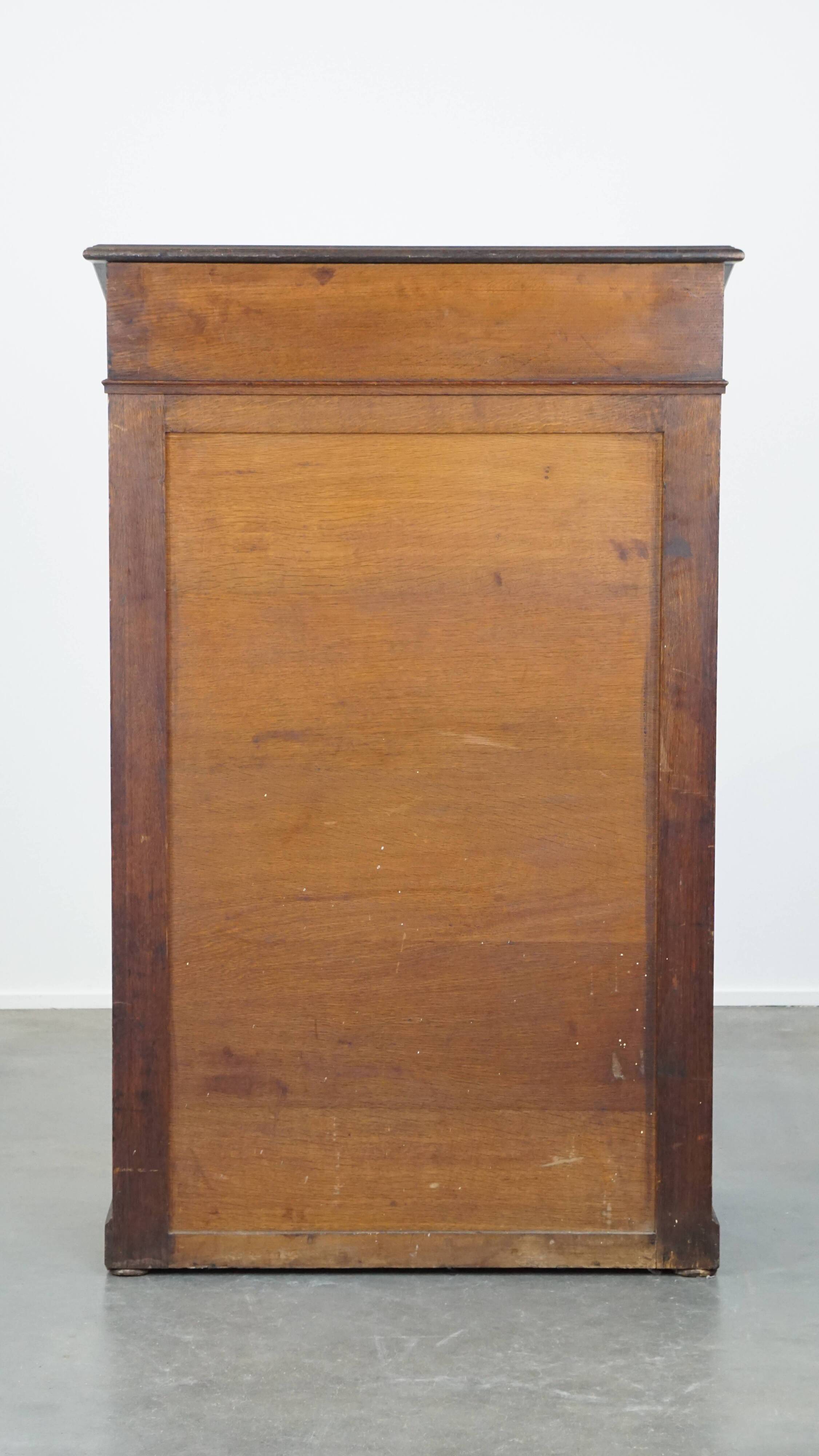 Antique Display Cabinet / Lectern / Showcase Cabinet Made of Oak with Glass