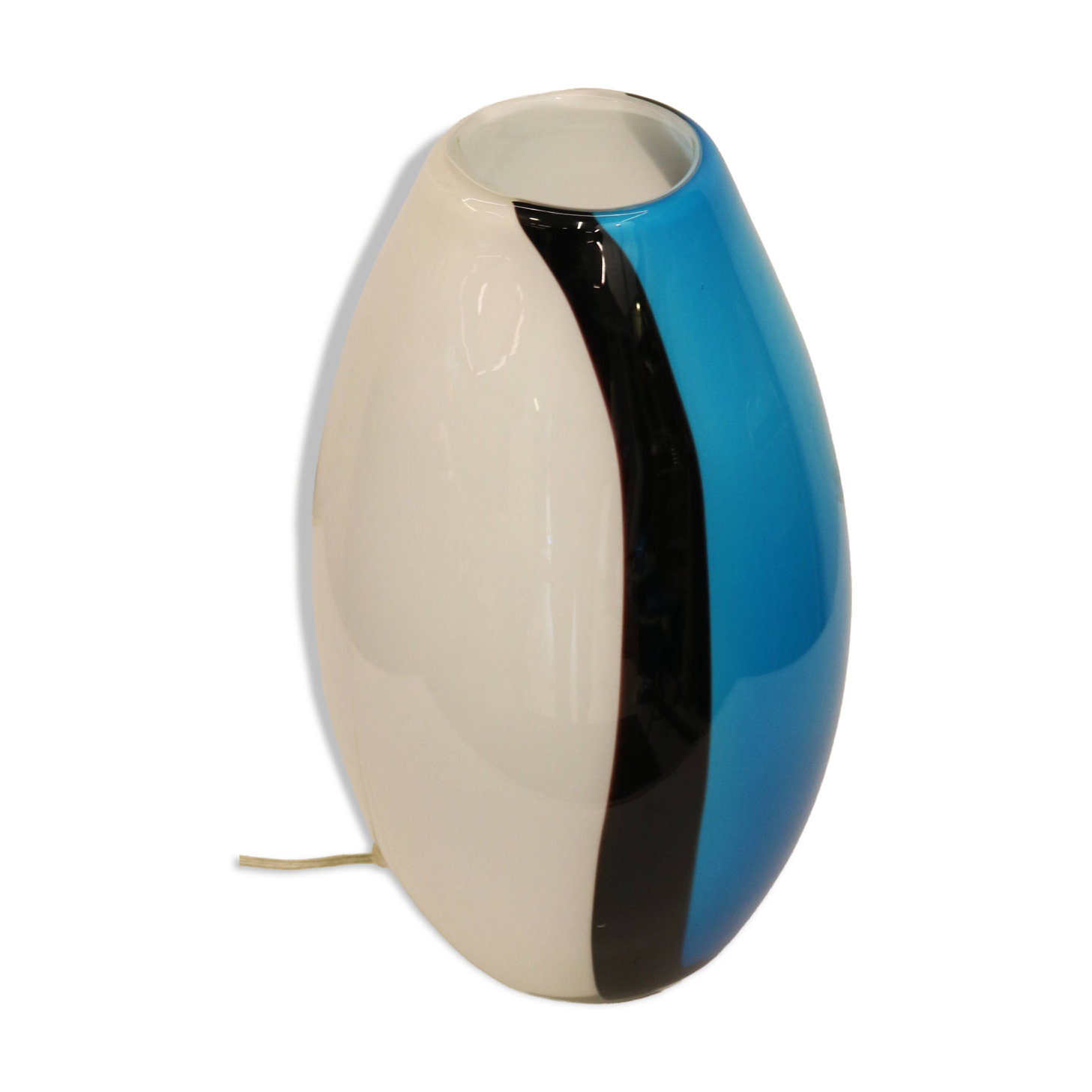 Eglo handblowed glass table lamp - Empori 87756 - Opaline and blue glass