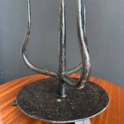 Brutalist wrought iron candlestick holder